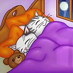 chats qui dorment dans un lit