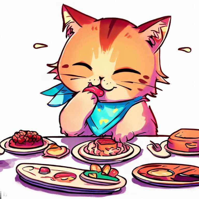 chaton qui se régale