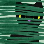 dessin de chat dans des plantes